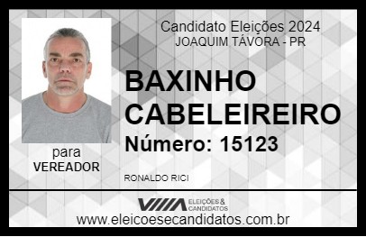 Candidato BAXINHO CABELEIREIRO 2024 - JOAQUIM TÁVORA - Eleições