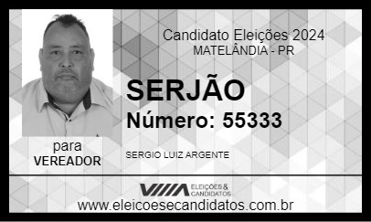 Candidato SERJÃO 2024 - MATELÂNDIA - Eleições