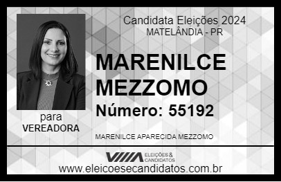 Candidato MARENILCE MEZZOMO 2024 - MATELÂNDIA - Eleições