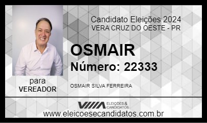 Candidato OSMAIR 2024 - VERA CRUZ DO OESTE - Eleições