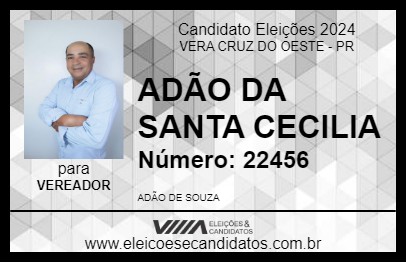 Candidato ADÃO DA SANTA CECILIA 2024 - VERA CRUZ DO OESTE - Eleições