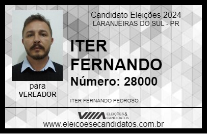 Candidato ITER FERNANDO 2024 - LARANJEIRAS DO SUL - Eleições