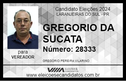 Candidato GREGORIO DA SUCATA 2024 - LARANJEIRAS DO SUL - Eleições