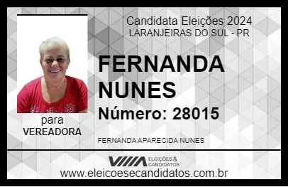 Candidato FERNANDA NUNES 2024 - LARANJEIRAS DO SUL - Eleições