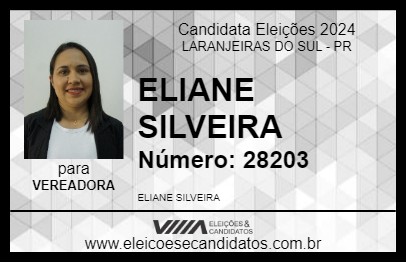 Candidato ELIANE SILVEIRA 2024 - LARANJEIRAS DO SUL - Eleições