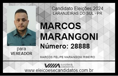 Candidato MARCOS MARANGONI 2024 - LARANJEIRAS DO SUL - Eleições