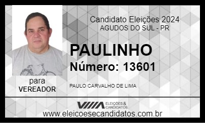 Candidato PAULINHO 2024 - AGUDOS DO SUL - Eleições