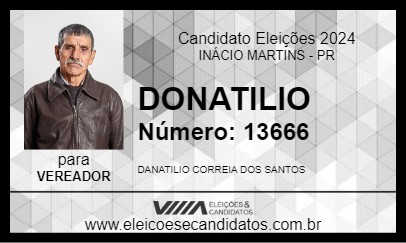 Candidato DONATILIO 2024 - INÁCIO MARTINS - Eleições