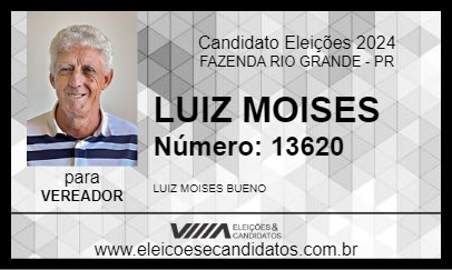 Candidato LUIZ MOISES 2024 - FAZENDA RIO GRANDE - Eleições