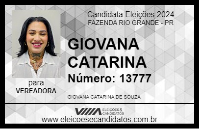 Candidato GIOVANA CATARINA 2024 - FAZENDA RIO GRANDE - Eleições