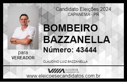 Candidato BOMBEIRO BAZZANELLA 2024 - CAPANEMA - Eleições