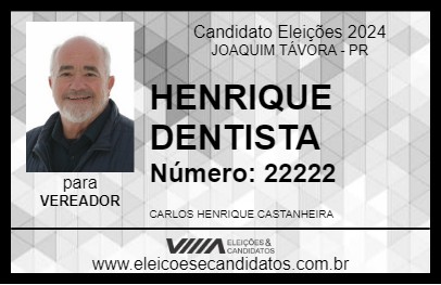 Candidato HENRIQUE DENTISTA 2024 - JOAQUIM TÁVORA - Eleições