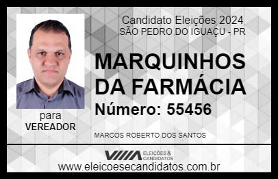 Candidato MARQUINHOS DA FARMÁCIA 2024 - SÃO PEDRO DO IGUAÇU - Eleições