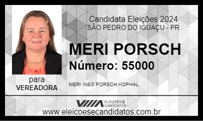 Candidato MERI PORSCH 2024 - SÃO PEDRO DO IGUAÇU - Eleições