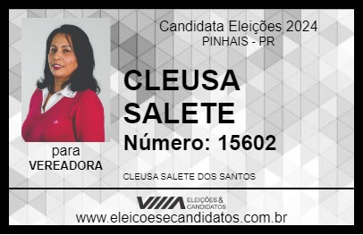 Candidato CLEUSA SALETE 2024 - PINHAIS - Eleições