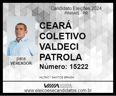 Candidato CEARÁ COLETIVO VALDECI PATROLA 2024 - PINHAIS - Eleições