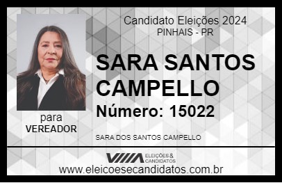 Candidato SARA SANTOS CAMPELLO 2024 - PINHAIS - Eleições