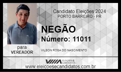 Candidato NEGÃO 2024 - PORTO BARREIRO - Eleições