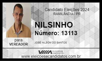 Candidato NILSINHO 2024 - RAMILÂNDIA - Eleições