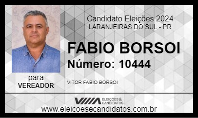 Candidato FABIO BORSOI 2024 - LARANJEIRAS DO SUL - Eleições