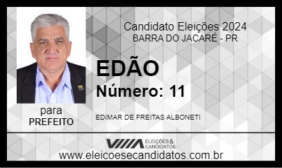 Candidato EDÃO 2024 - BARRA DO JACARÉ - Eleições