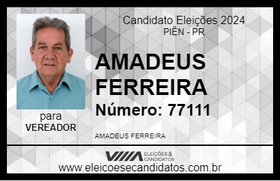 Candidato AMADEUS FERREIRA 2024 - PIÊN - Eleições