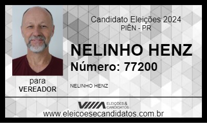 Candidato NELINHO HENZ 2024 - PIÊN - Eleições