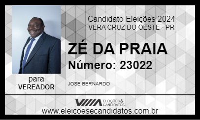 Candidato ZÉ DA PRAIA 2024 - VERA CRUZ DO OESTE - Eleições