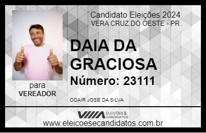 Candidato DAIA DA GRACIOSA 2024 - VERA CRUZ DO OESTE - Eleições