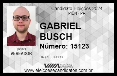 Candidato GABRIEL BUSCH 2024 - PIÊN - Eleições