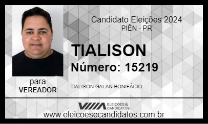 Candidato TIALISON 2024 - PIÊN - Eleições