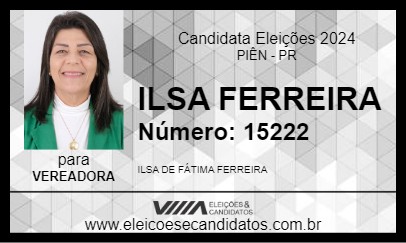 Candidato ILSA FERREIRA 2024 - PIÊN - Eleições