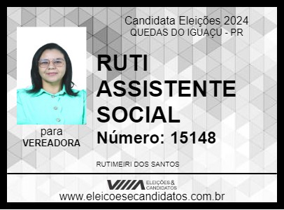 Candidato RUTI ASSISTENTE SOCIAL 2024 - QUEDAS DO IGUAÇU - Eleições