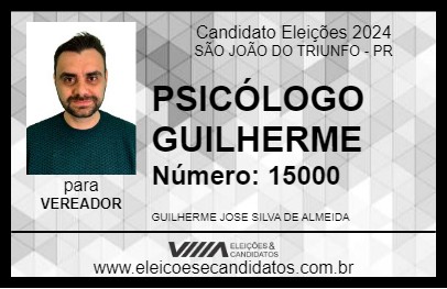 Candidato PSICÓLOGO GUILHERME 2024 - SÃO JOÃO DO TRIUNFO - Eleições