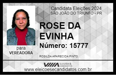 Candidato ROSE DA EVINHA 2024 - SÃO JOÃO DO TRIUNFO - Eleições