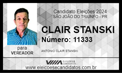 Candidato CLAIR STANSKI 2024 - SÃO JOÃO DO TRIUNFO - Eleições