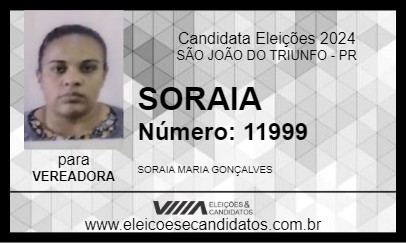 Candidato SORAIA 2024 - SÃO JOÃO DO TRIUNFO - Eleições