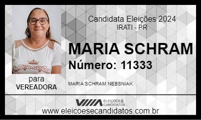 Candidato MARIA SCHRAM 2024 - IRATI - Eleições