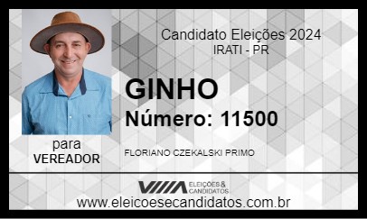 Candidato GINHO 2024 - IRATI - Eleições