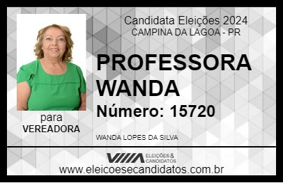 Candidato PROFESSORA WANDA 2024 - CAMPINA DA LAGOA - Eleições