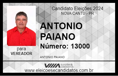 Candidato ANTONIO PAIANO 2024 - NOVA CANTU - Eleições