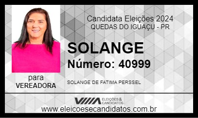 Candidato SOLANGE 2024 - QUEDAS DO IGUAÇU - Eleições