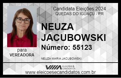 Candidato NEUZA JACUBOWSKI 2024 - QUEDAS DO IGUAÇU - Eleições