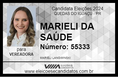 Candidato MARIELI DA SAÚDE 2024 - QUEDAS DO IGUAÇU - Eleições