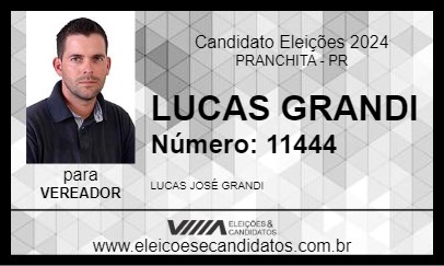 Candidato LUCAS GRANDI 2024 - PRANCHITA - Eleições