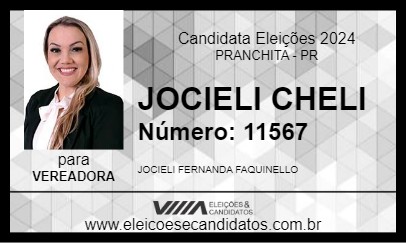 Candidato JOCIELI CHELI 2024 - PRANCHITA - Eleições