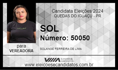 Candidato SOL 2024 - QUEDAS DO IGUAÇU - Eleições