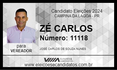 Candidato ZÉ CARLOS 2024 - CAMPINA DA LAGOA - Eleições