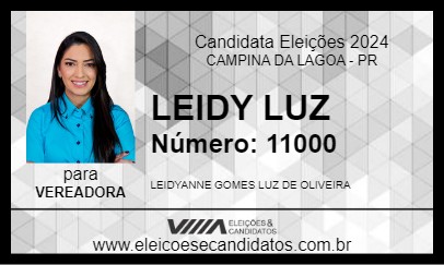 Candidato LEIDY LUZ 2024 - CAMPINA DA LAGOA - Eleições