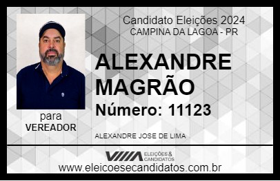 Candidato ALEXANDRE MAGRÃO 2024 - CAMPINA DA LAGOA - Eleições